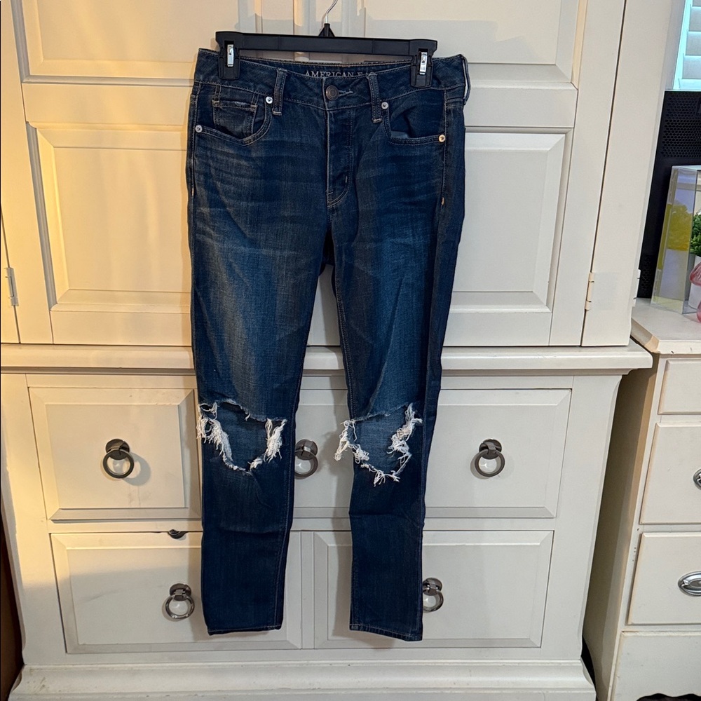 American Eagle Outfitters Dark Blue Boyfriend Jeans